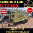 Double Axle Cattle Trailer 4 M x 1.8 M